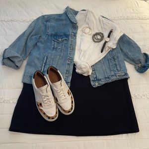 Loft Plus Black Herringbone Mini | Size 18